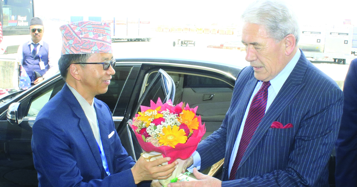 New Zealand Deputy Prime Minister Peters Arrives in Kathmandu on Official Visit