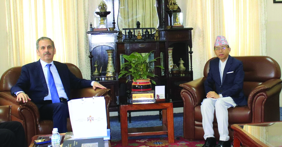 Jordan’s Non-Resident Ambassador Abdelghani Calls on Nepal Foreign Secretary Rai