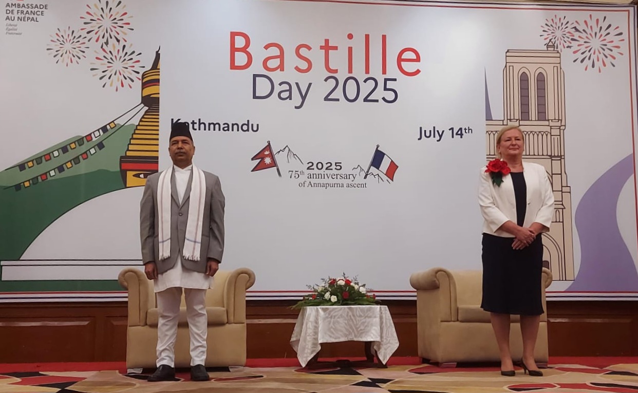 Vice-President Yadav Attends French National Day Reception in Kathmandu
