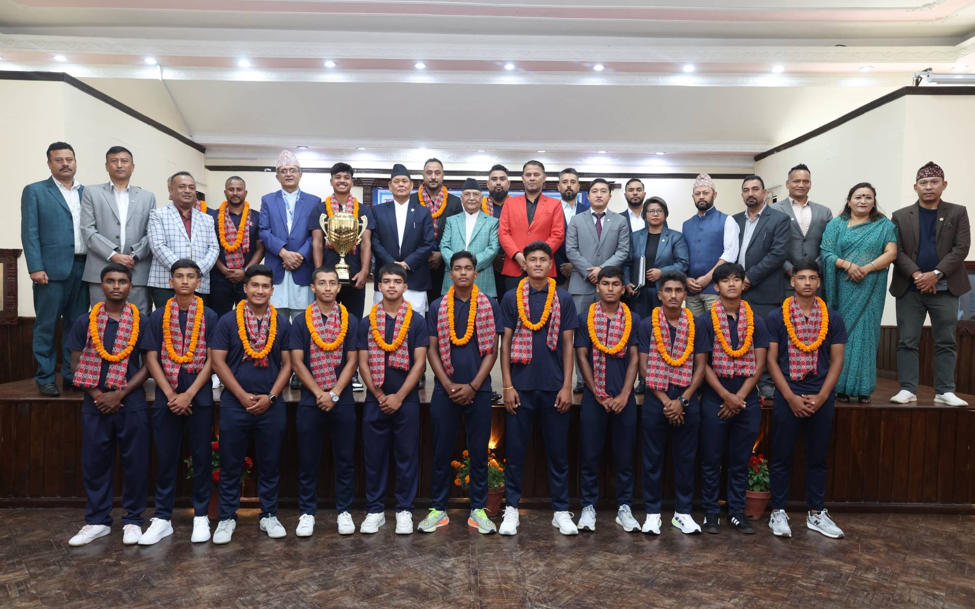 Prime Minister Oli Distributes Awards to Medal-Winning Athletes in International Competitions
