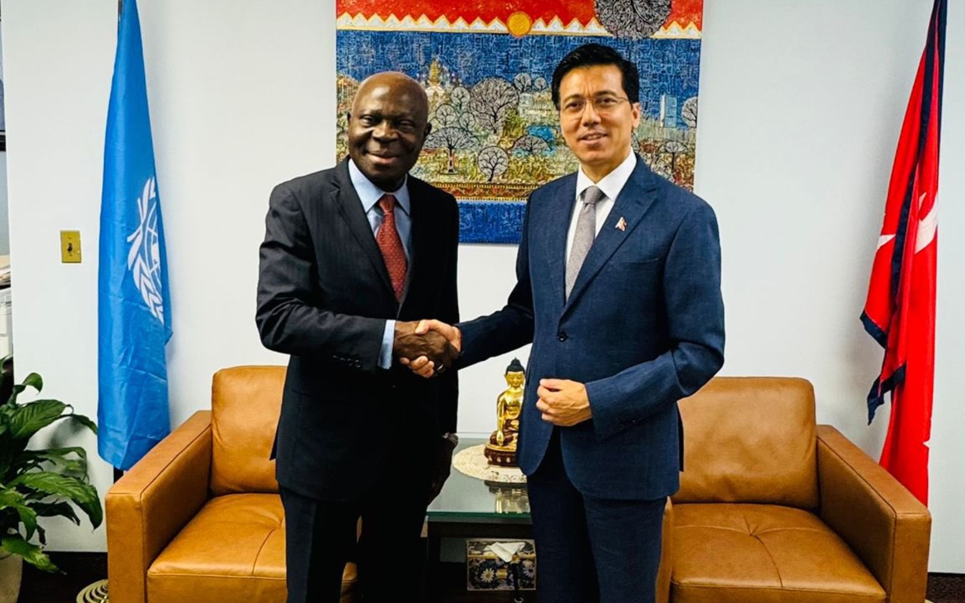 Ambassador Thapa Meets ILO Director-General Houngbo to Discuss Youth Employment and Economic Growth