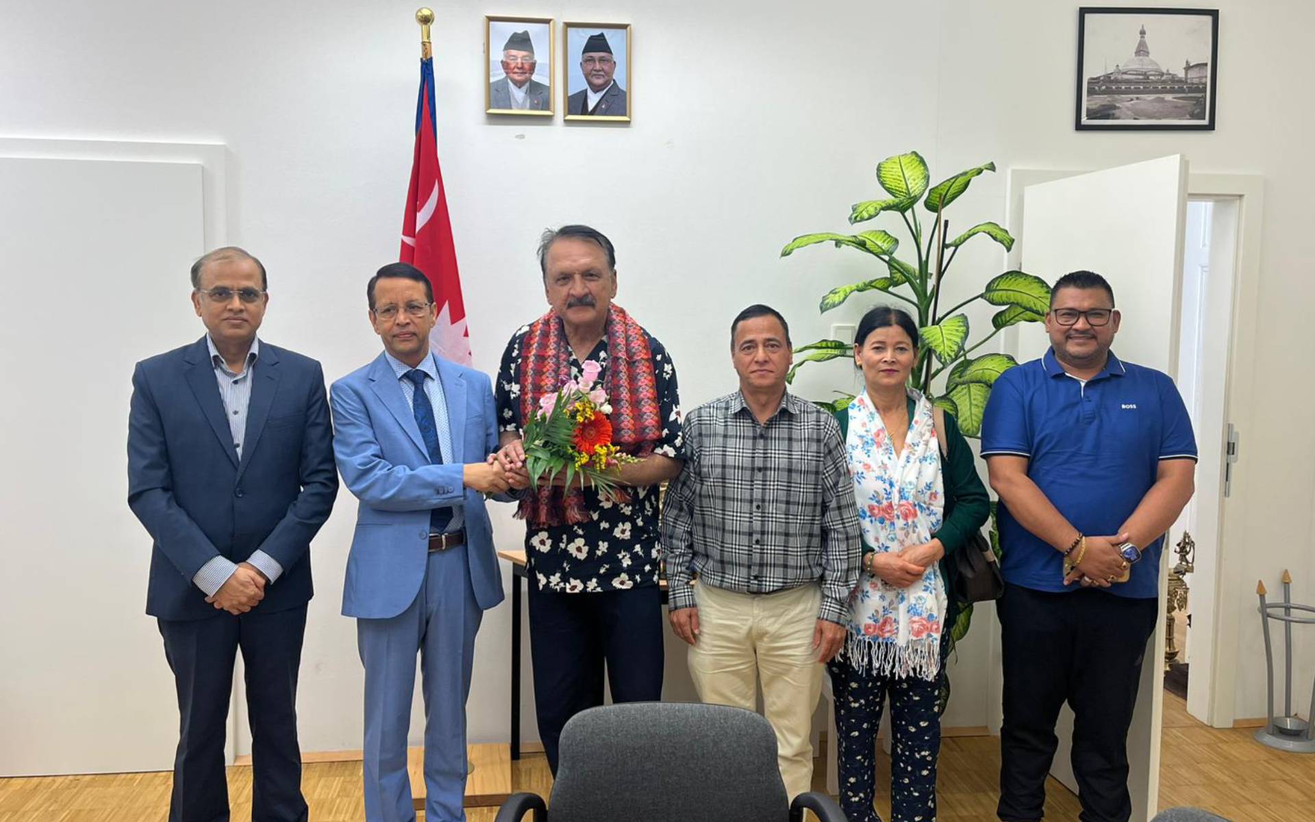 Former Foreign Minister Mahat Visits Embassy of Nepal in Vienna