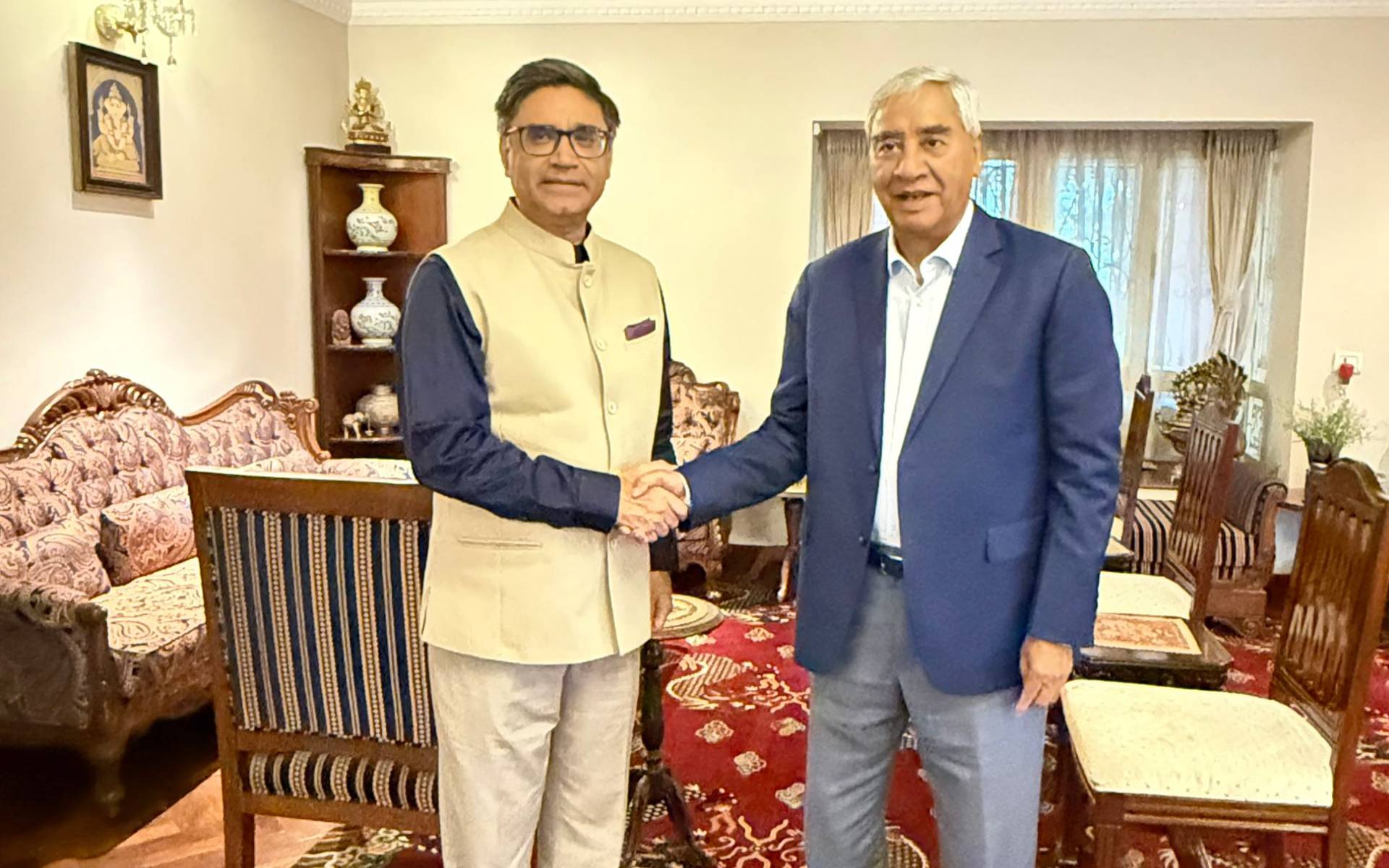 Indian Foreign Secretary Misri Meets Former PM Deuba