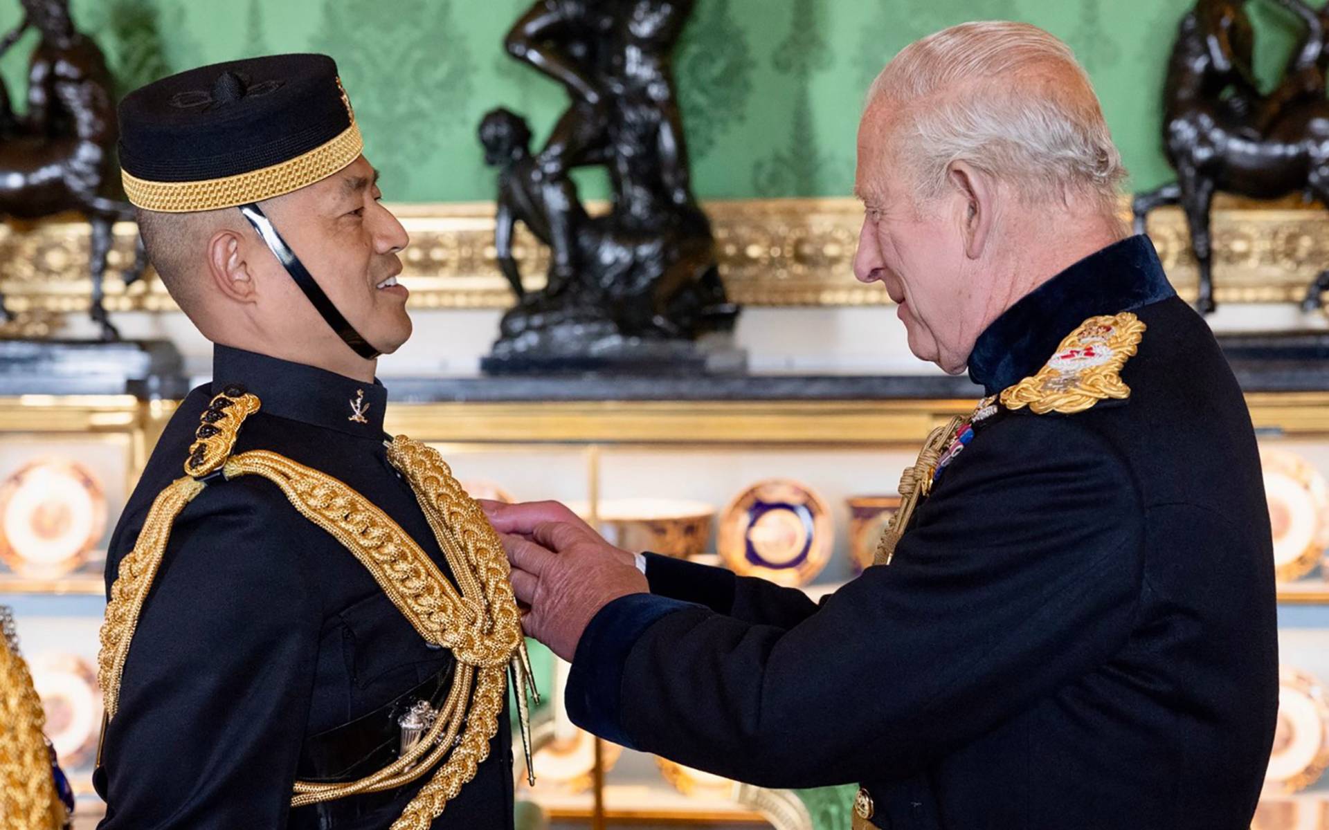 King Charles III Presents MVO Medals to Outgoing Gurkha Orderly Officers