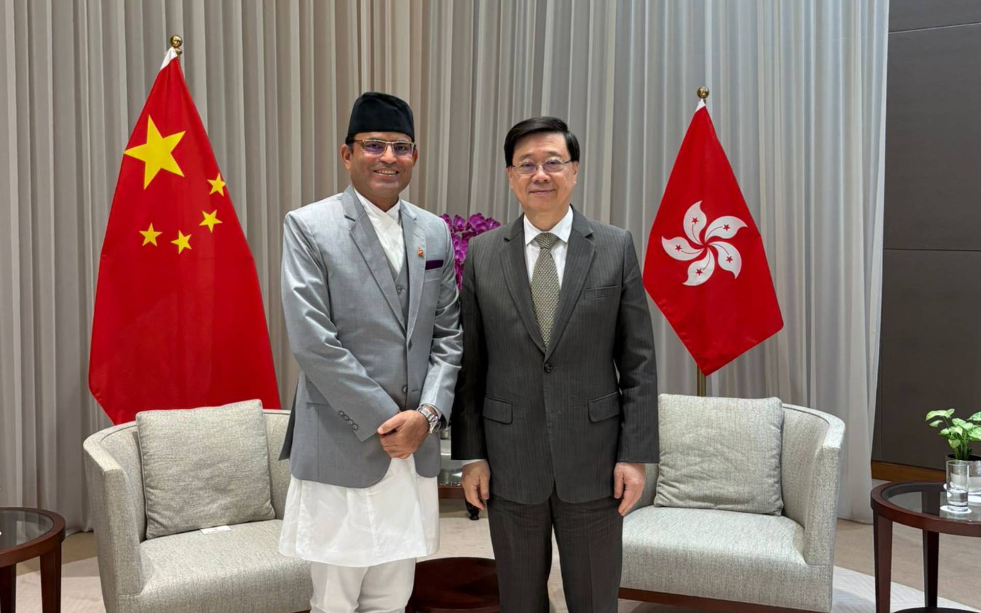 Nepal’s Consul-General Dr. Lekhak Calls on Hong Kong Chief Executive John KC Lee