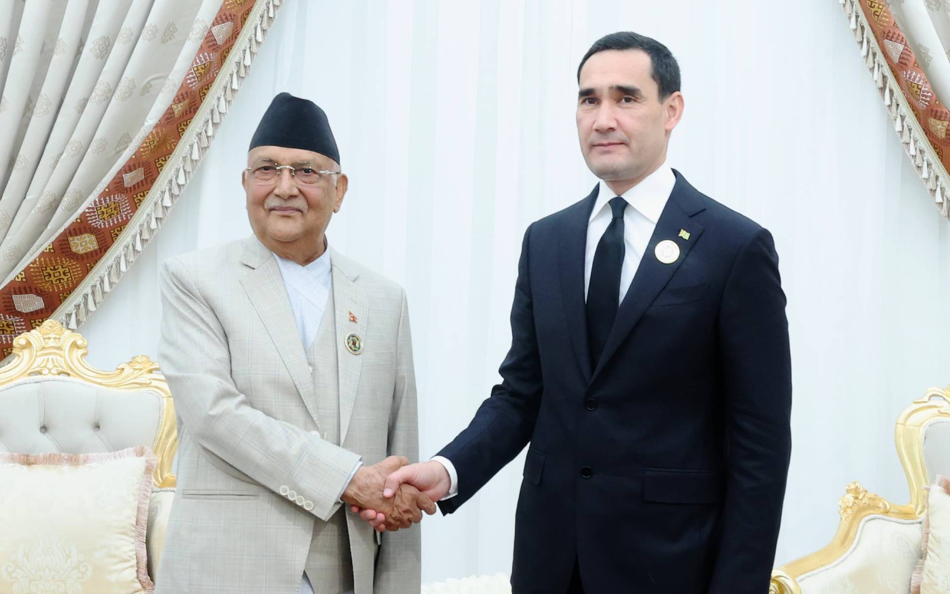 PM Oli Meets Turkmenistan President on Sidelines of LLDC3 Conference