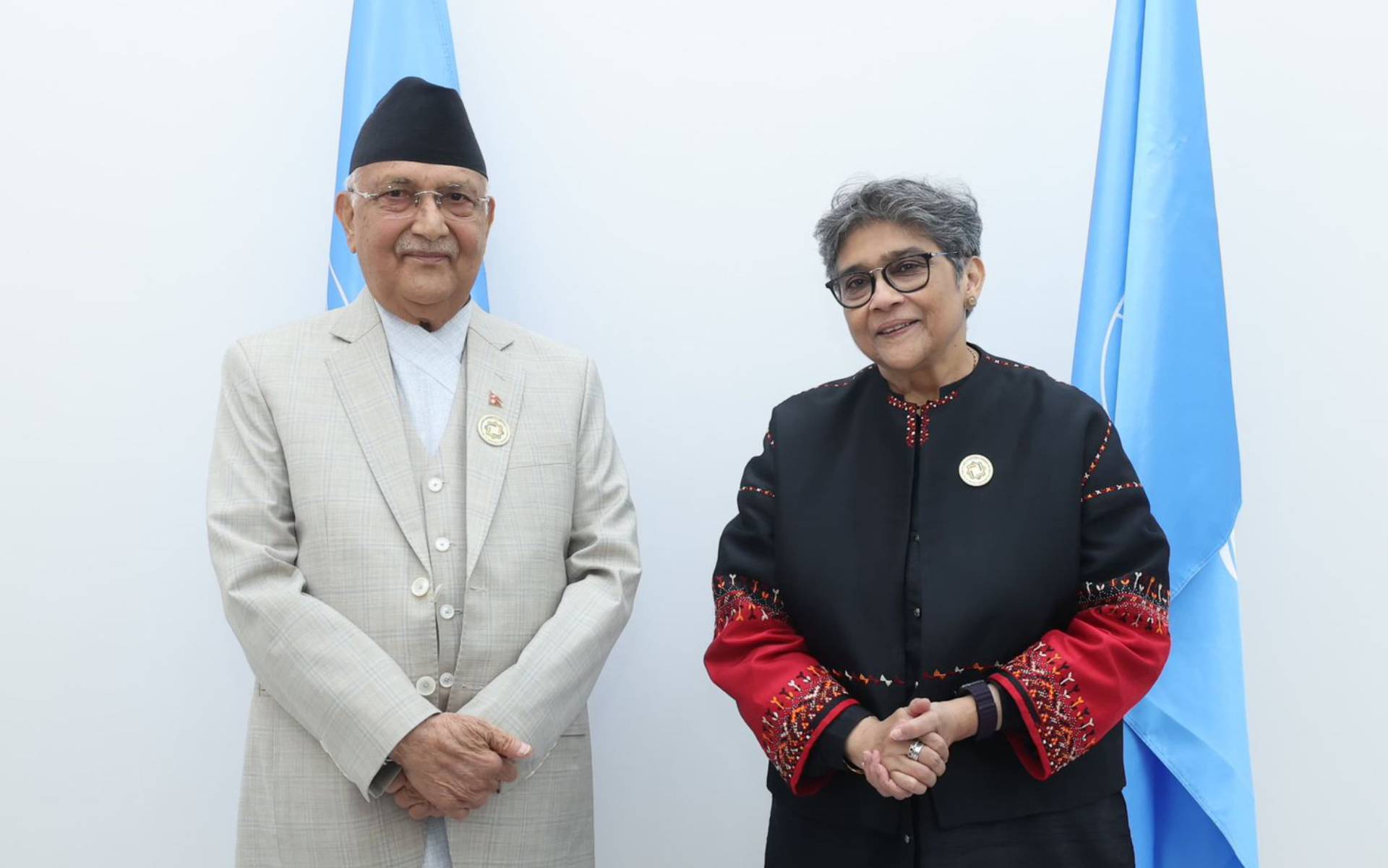 PM Oli Meets UN-OHRLLS Chief Rabab Fatima at LLDC3 Conference