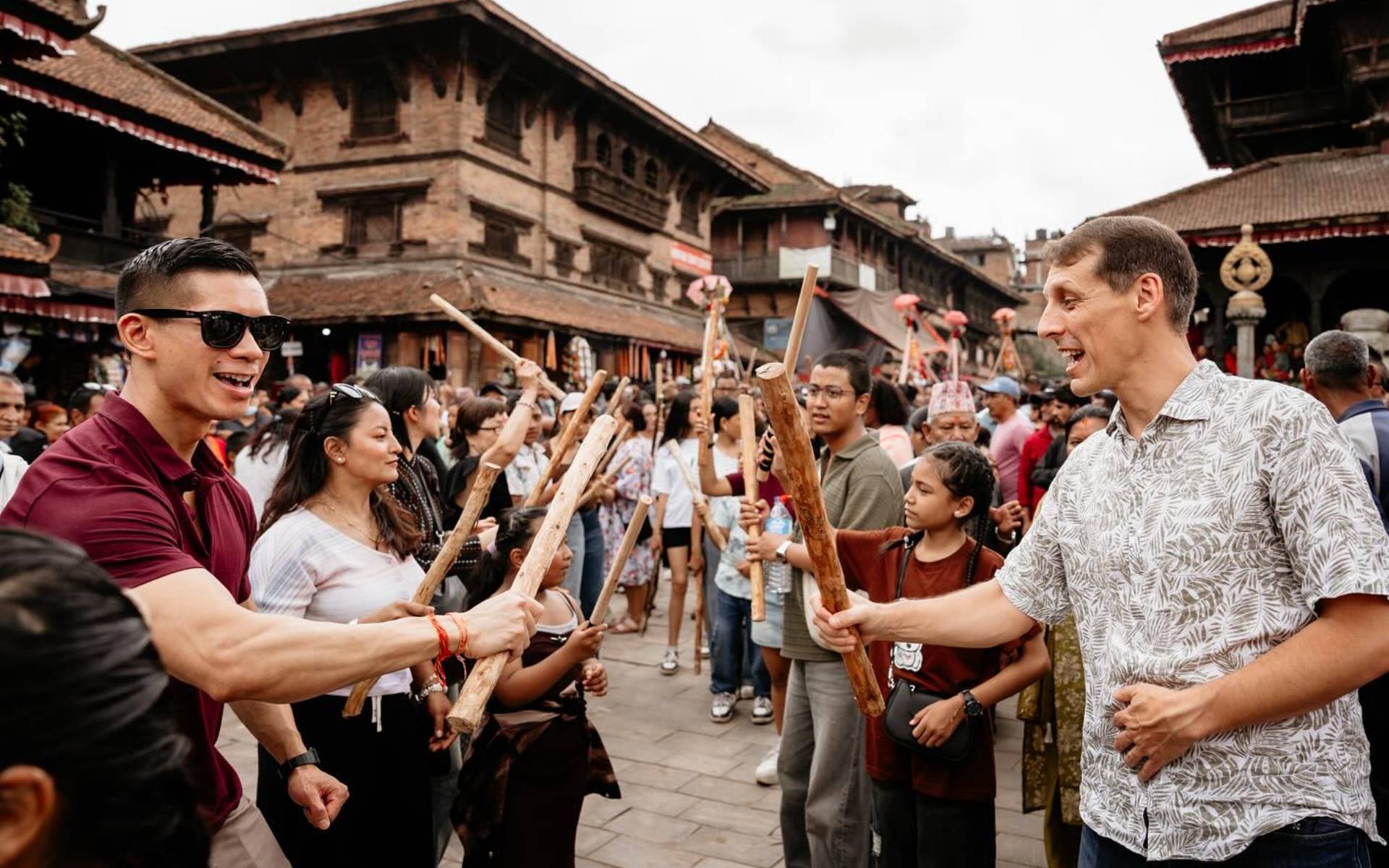 U.S. Embassy Representatives Join Gai Jatra Celebrations in Bhaktapur