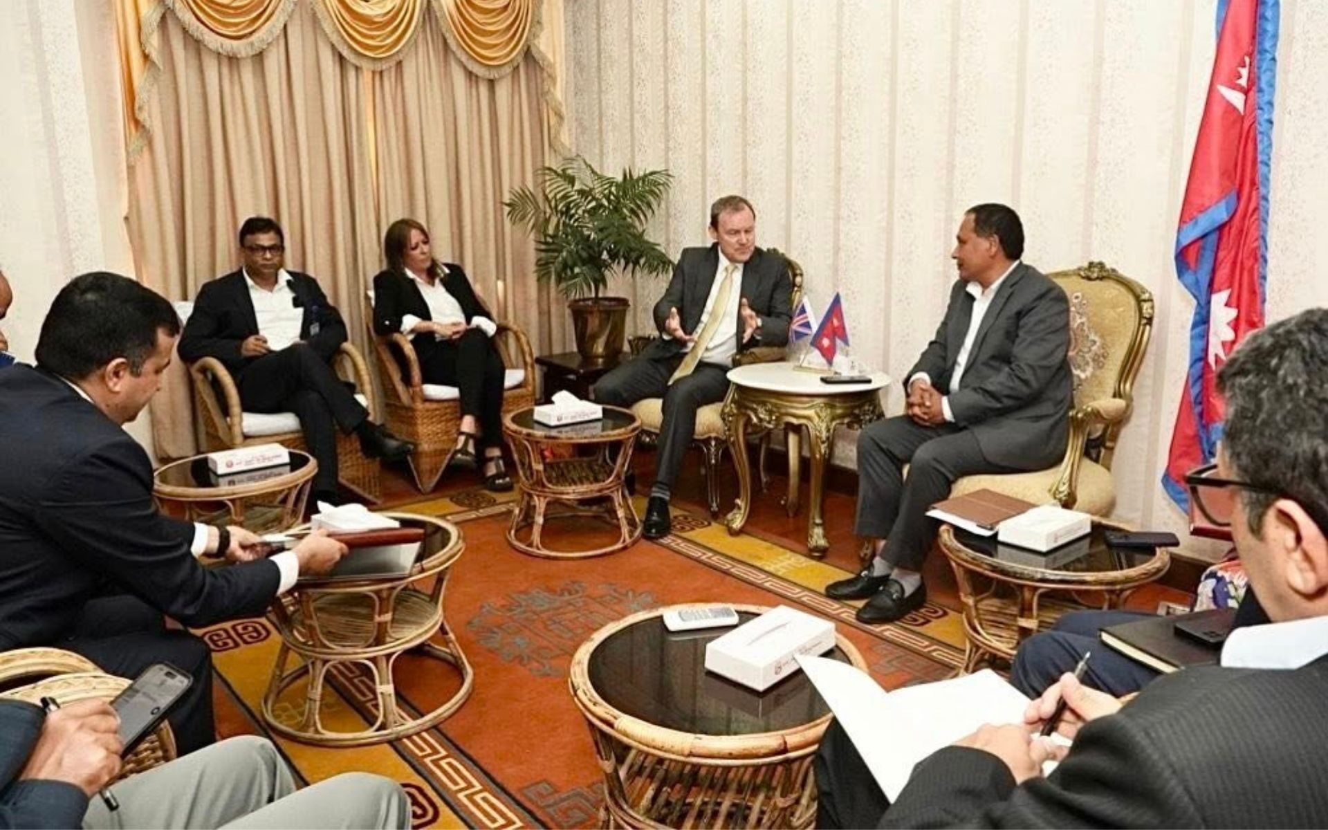 British Ambassador and Embassy Development Director Meet Energy Minister Ghising