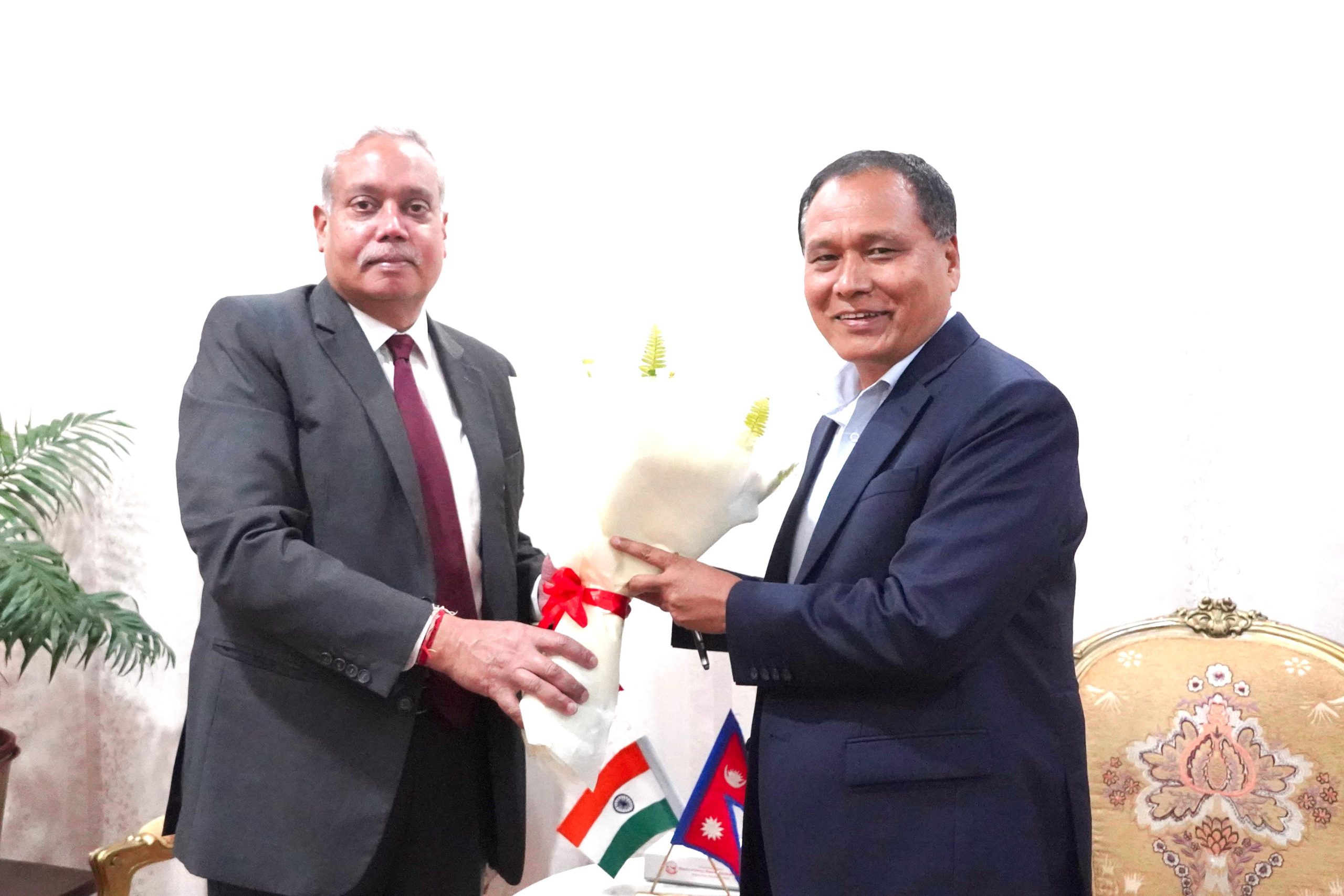 Indian Ambassador Srivastava Meets Minister Ghising
