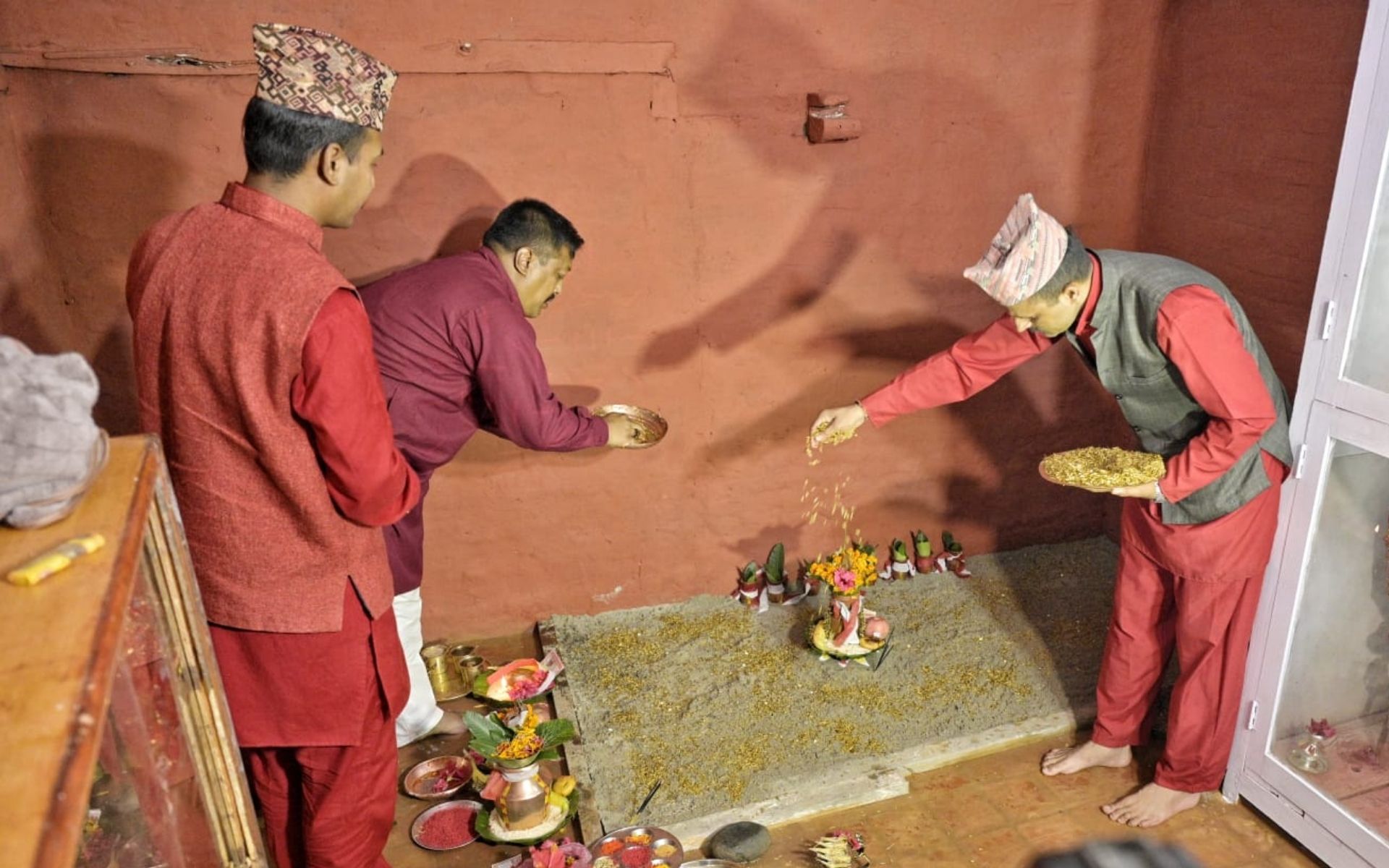 Navratri Begins with Ghatasthapana Ritual at Hanuman Dhoka