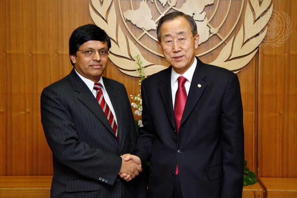 The delegation of the Nepal attends the 50th session of the General Assembly in 1995.