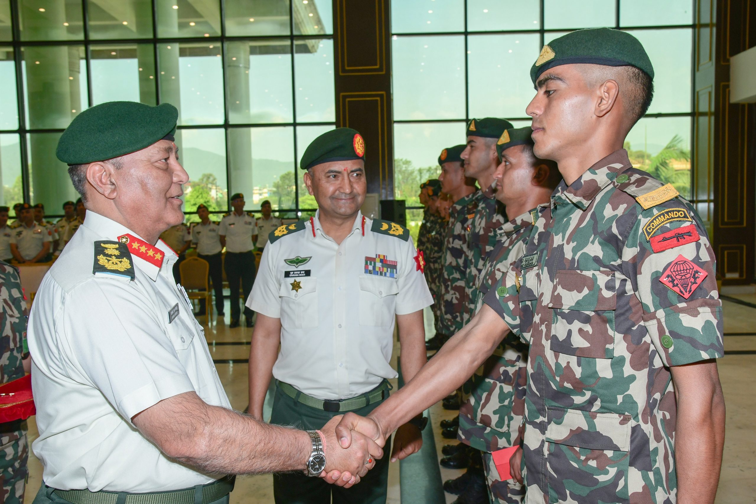Nepali Army felicitates team with 'CoAS Commendation Badge' for winning gold at 'Exercise Cambrian Patrol 2025' in the UK