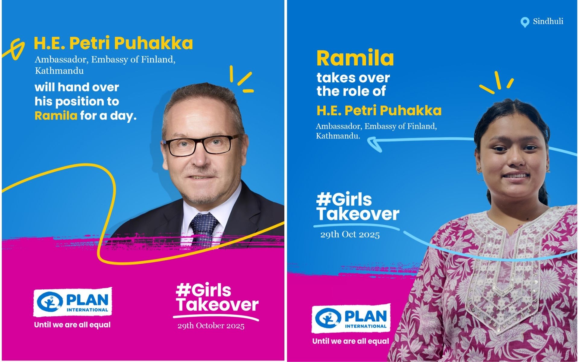 Finnish Ambassador to Hand Over Role to 17-Year-Old Ramila for Girl Takeover Campaign