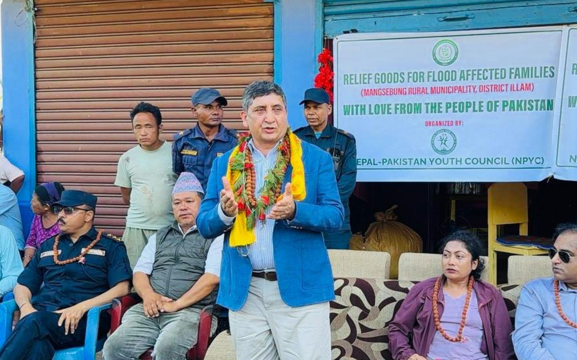 Pakistan Embassy and NPYC Distribute Relief Items to Flood-Affected Families in Ilam