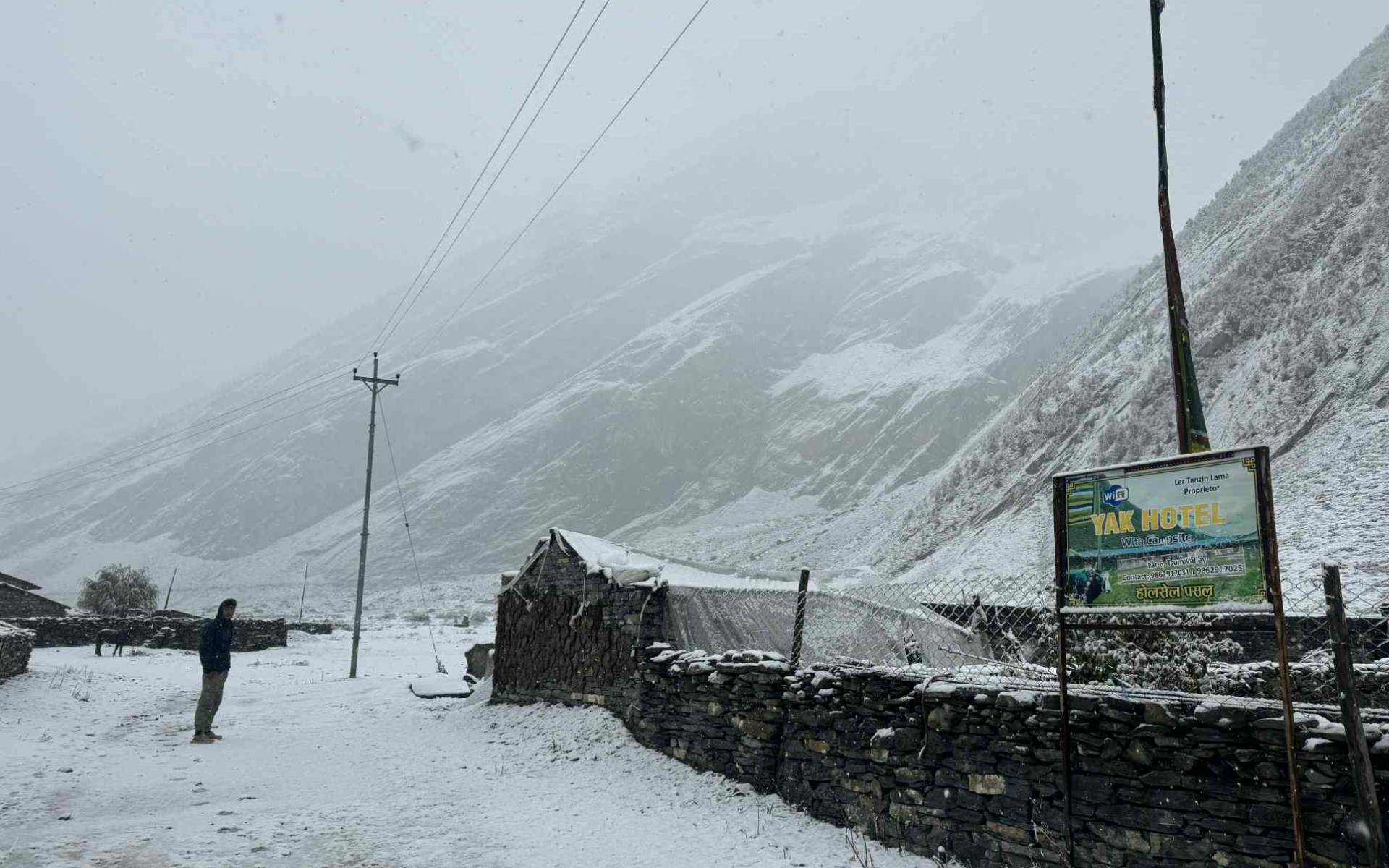 Snowfall Disrupts Life and Tourism in Manaslu Area