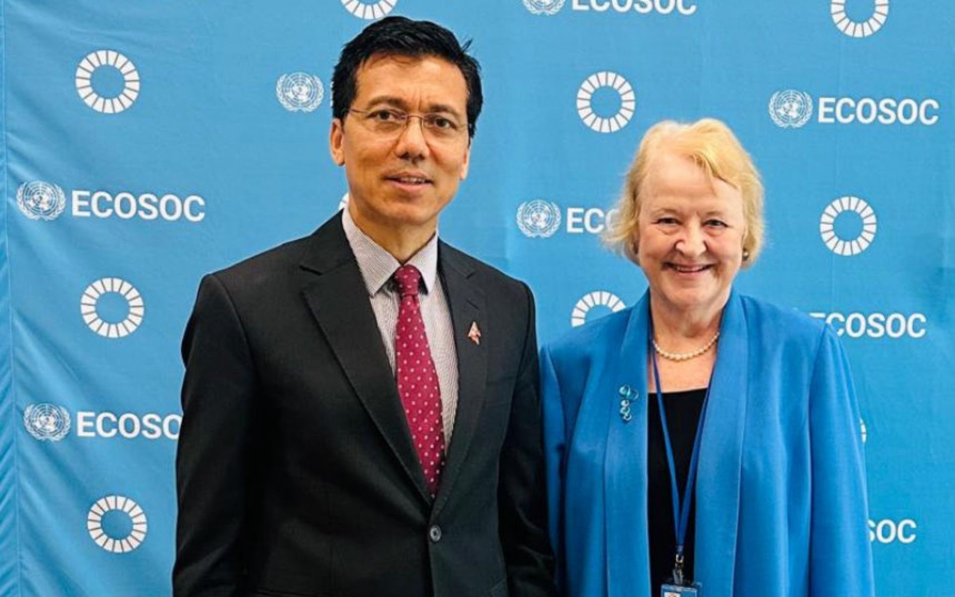 UN ECOSOC President Thapa, IDLO Director-General Beagle Hold Meeting on Cooperation for SDGs and Rule of Law