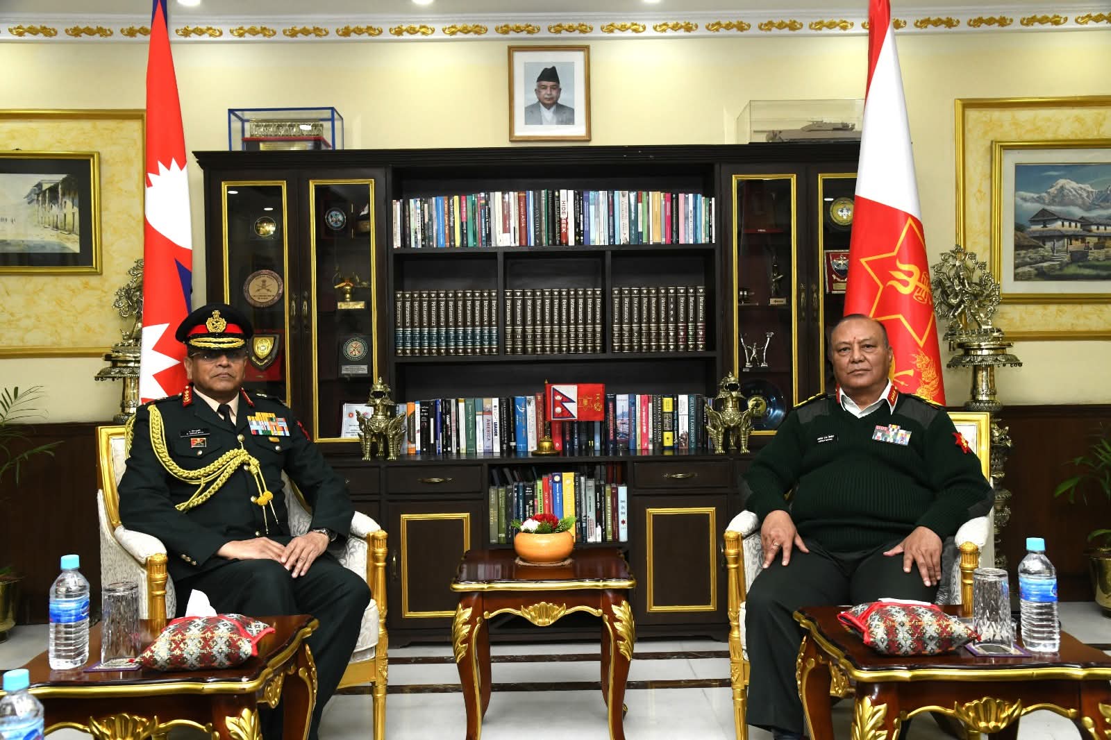 Indian Army Central Command Chief Lieutenant General Sengupta Meets Nepali Army Chief Sigdel