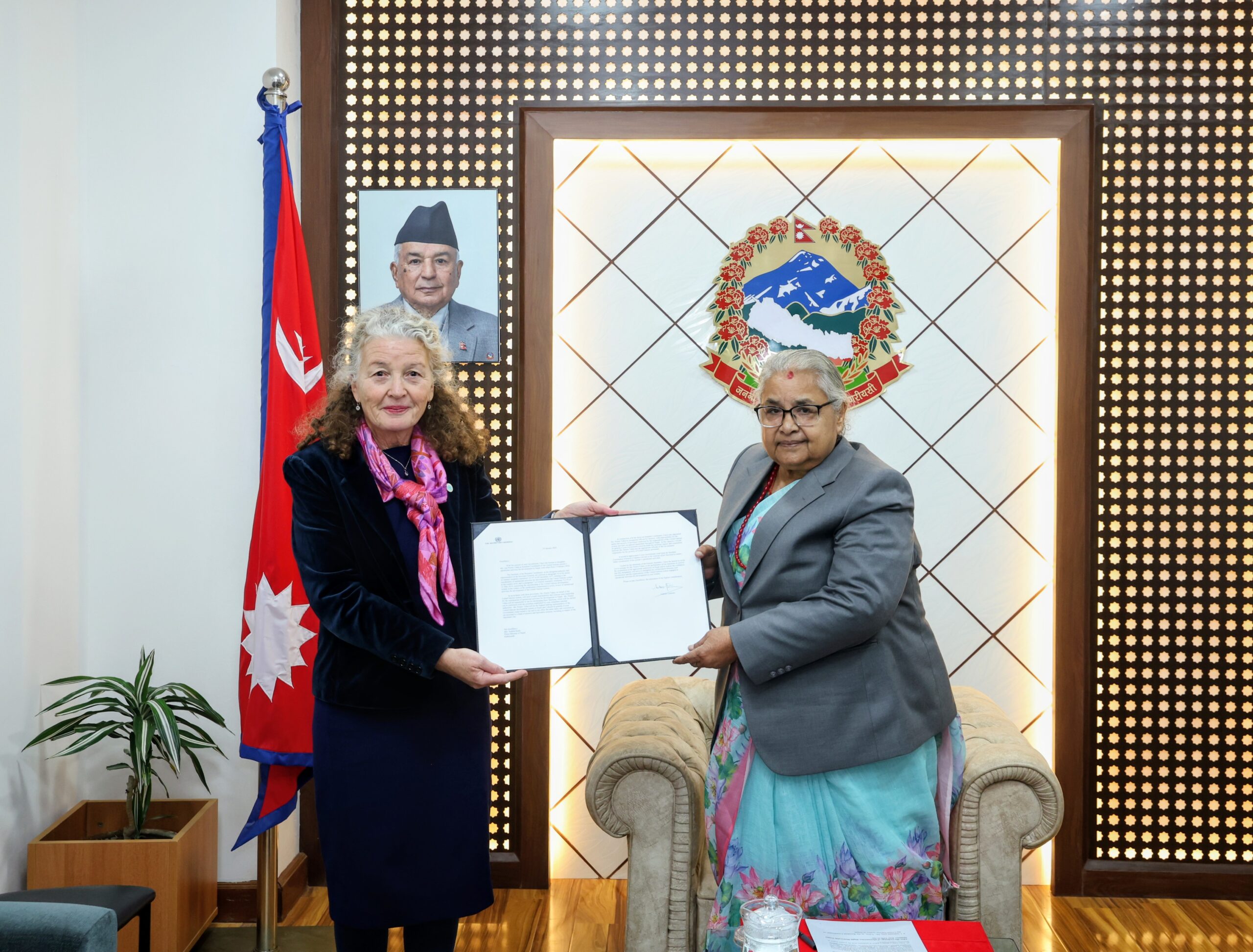 Newly Appointed UN Resident Coordinator Pieters Yahia  Presents Credentials to Prime Minister Karki