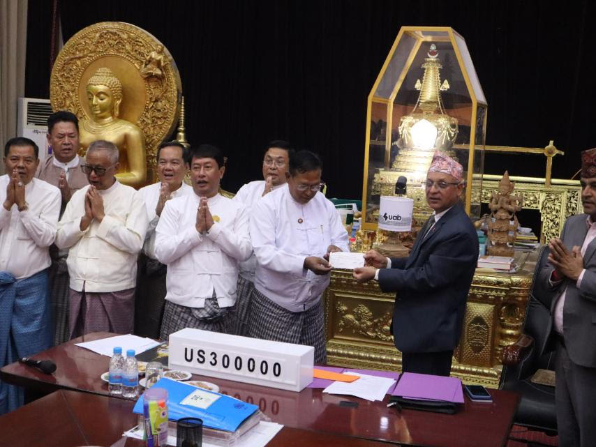 Nepal Hands Over USD 350,000 for Reconstruction Works in Mandalay