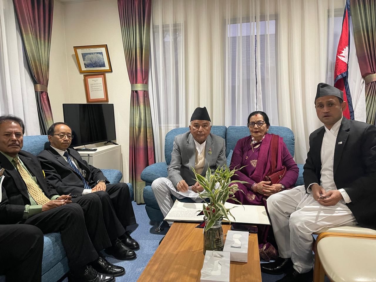 President Paudel Visits Nepal Embassy in Tokyo