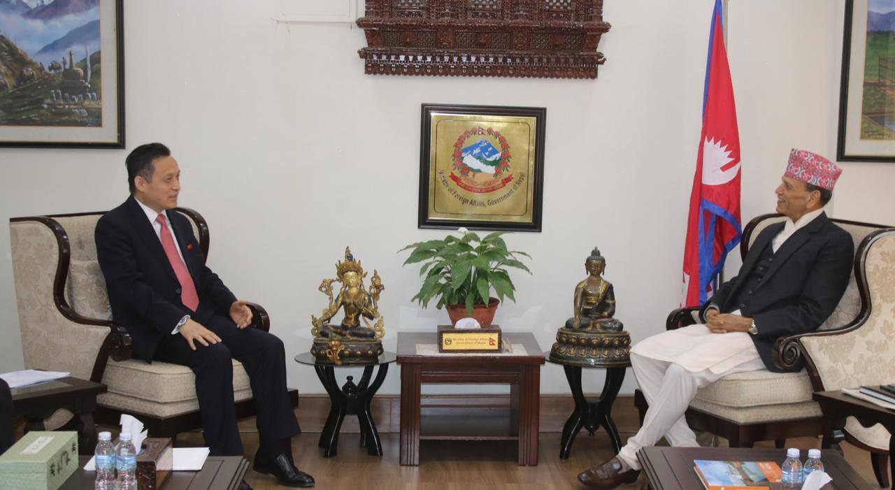 Chinese Ambassador Zhang Meets Foreign Minister Sharma
