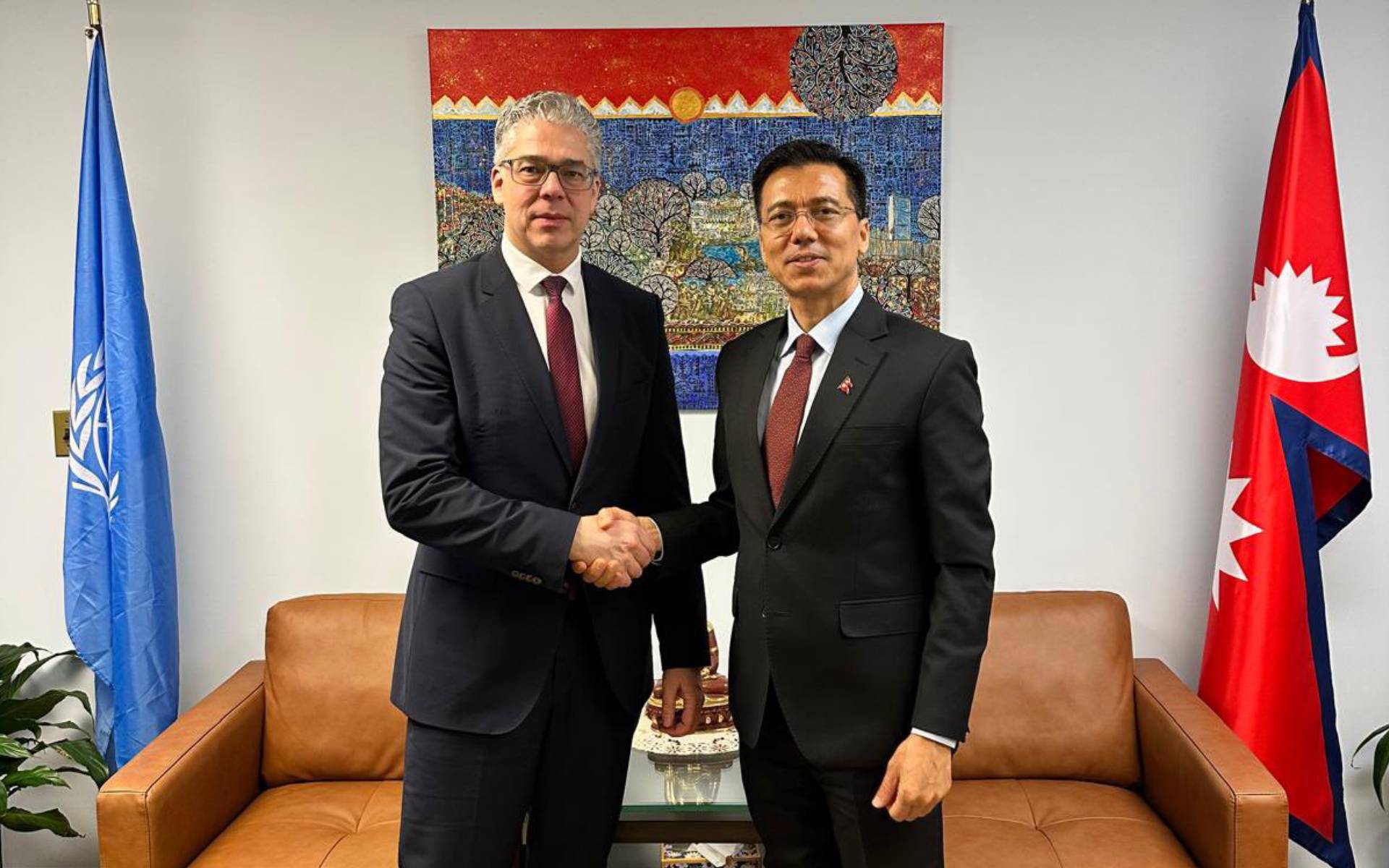 ECOSOC President Thapa Meets Permanent Representative Beutin in New York