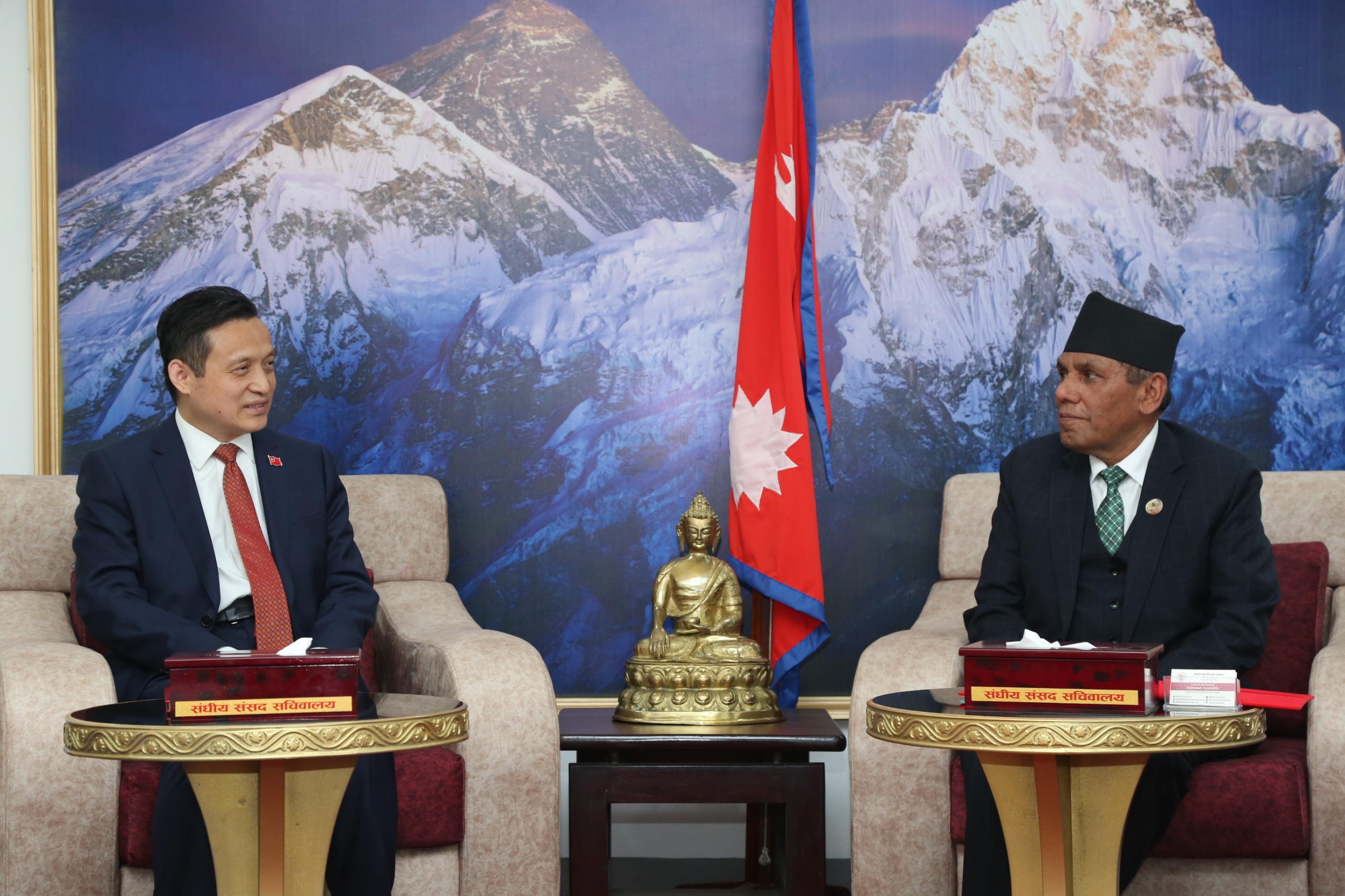 Chinese Ambassador Zhang Meets National Assembly Chairman Dahal