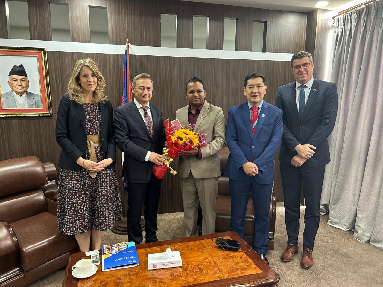 ILO Nepal Holds a Meeting with the Labour Minister Sah