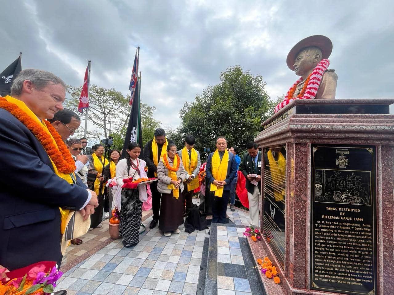 UK Ambassador Fenn Unveils the Statue of Ganju Lama in Dharan