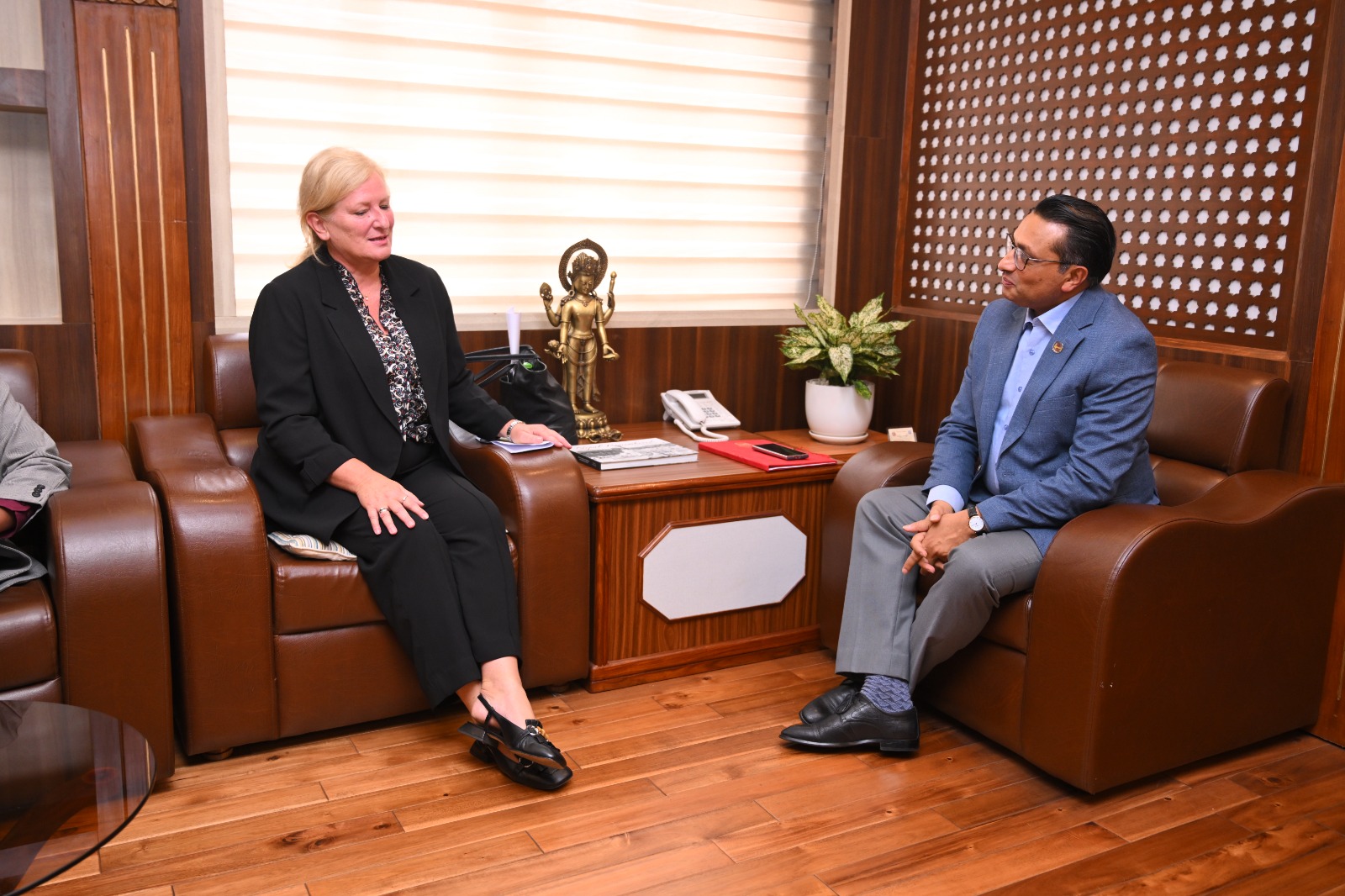 French Ambassador Corteval Meets with Finance Minister Wagle