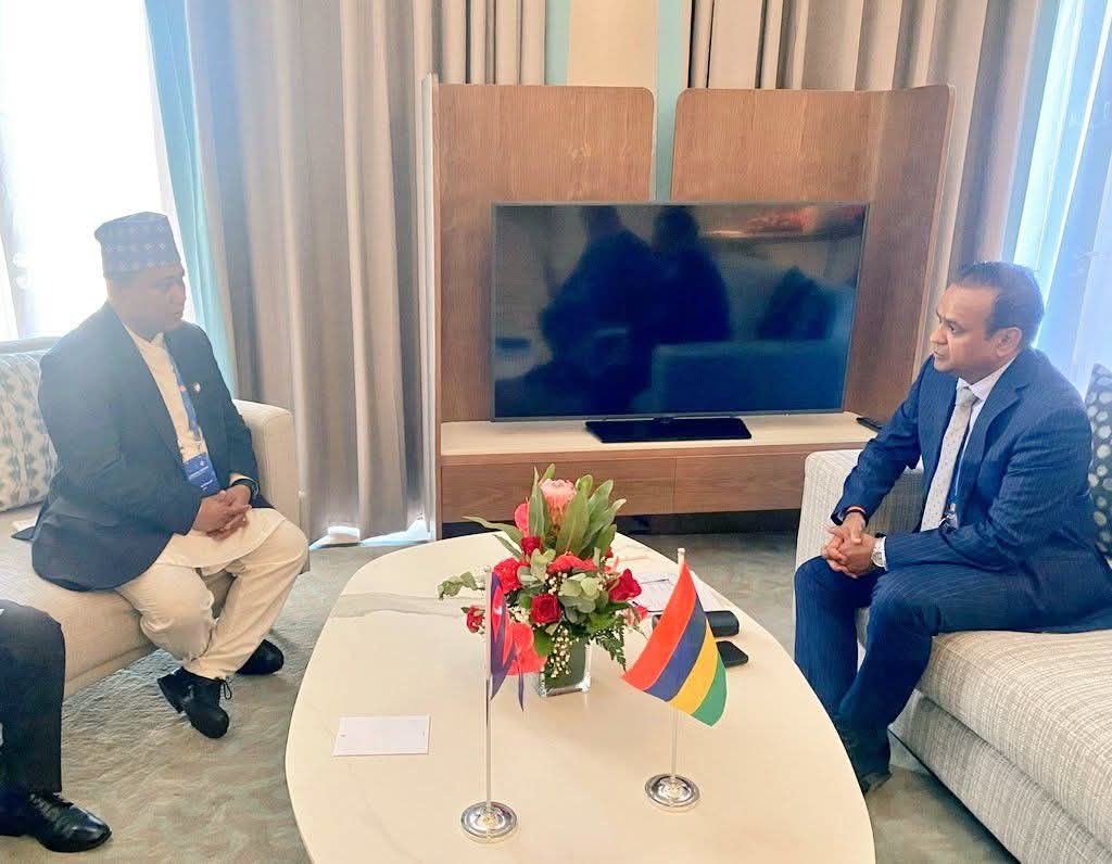 Nepal’s Foreign Minister Khanal Meets Mauritius Foreign Minister Ramful