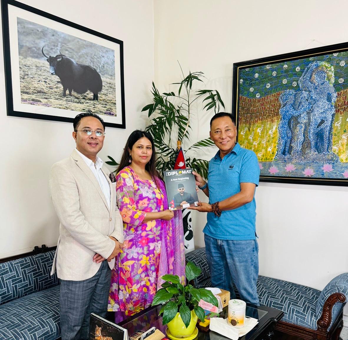 WWF Nepal Welcomes Amb. Dr. Sarmila Parajuli Dhakal and Mr. Bimal Dhakal; Discusses Possible Collaboration and Joint Advocacy on Conservation and Climate Diplomacy