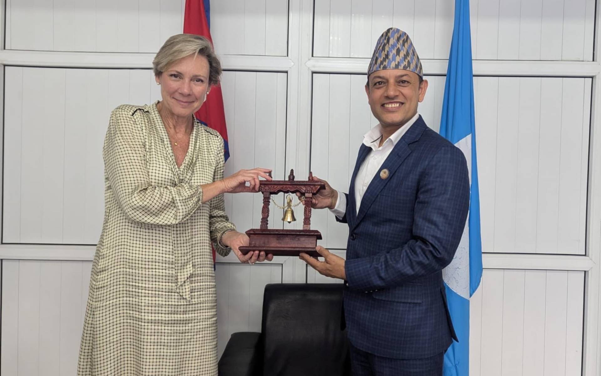 EU Ambassador Lorenzo Meets Lawmaker Aryal