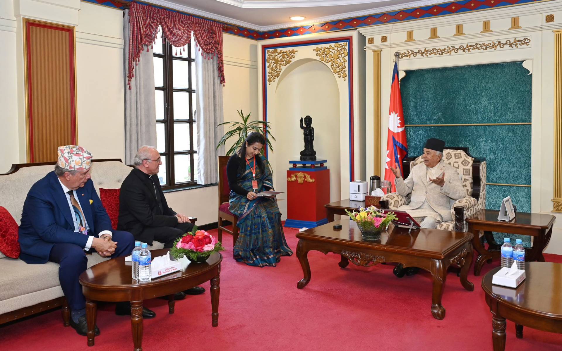 Archbishop Girelli Pays a Farewell Call to President Paudel