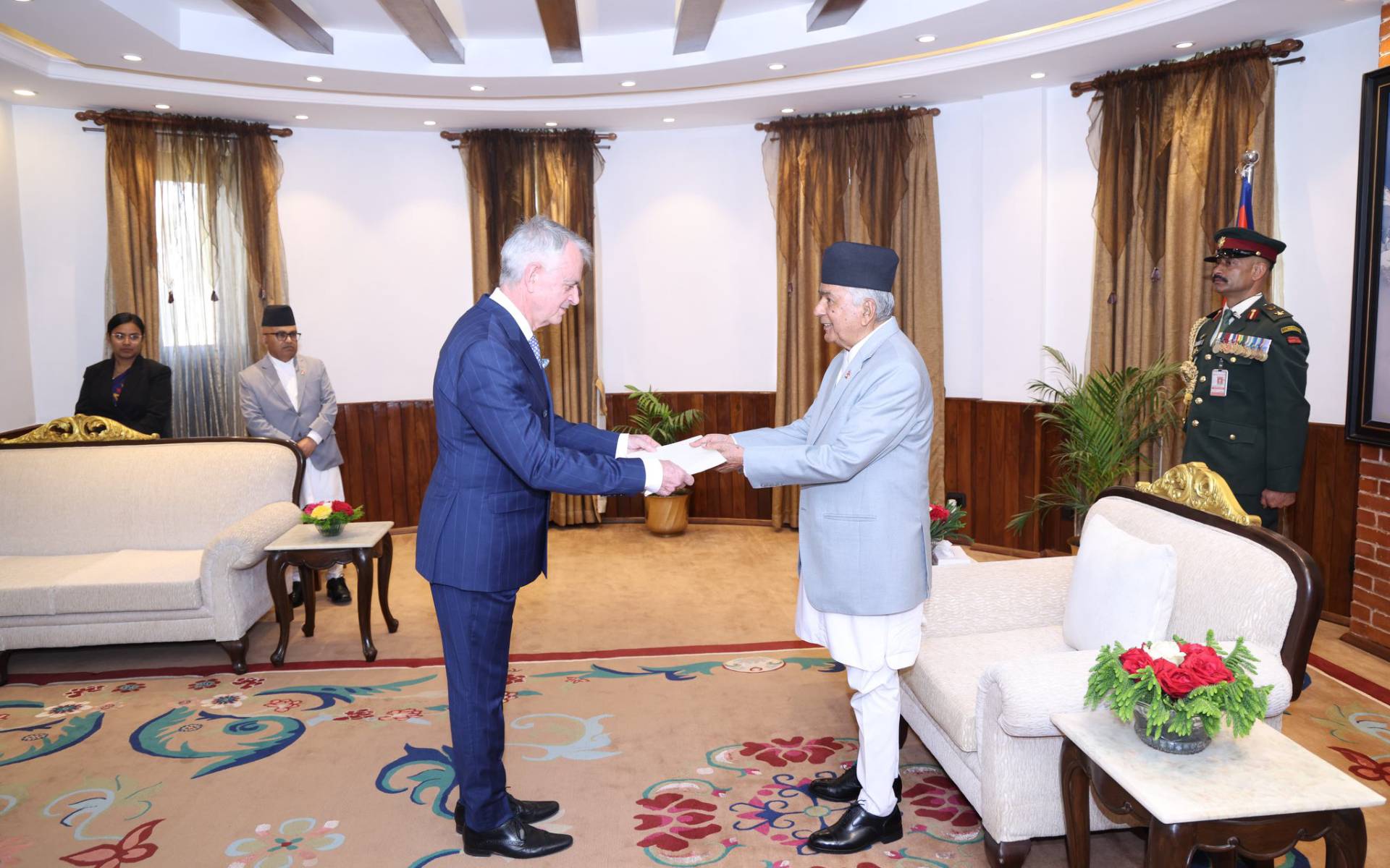 President Paudel Receives Letters of Credence from Canadian Ambassador Cooter