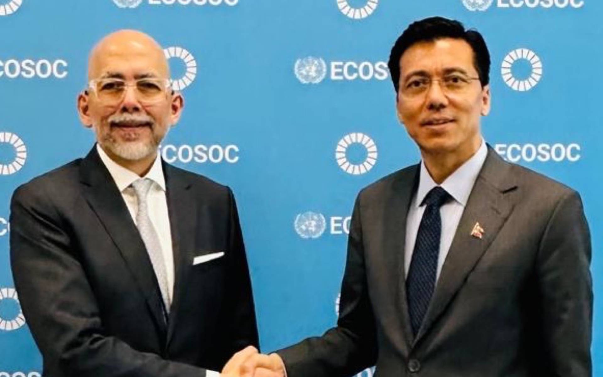 ECOSOC President Thapa Meets with UN HRC President Suryodipuro