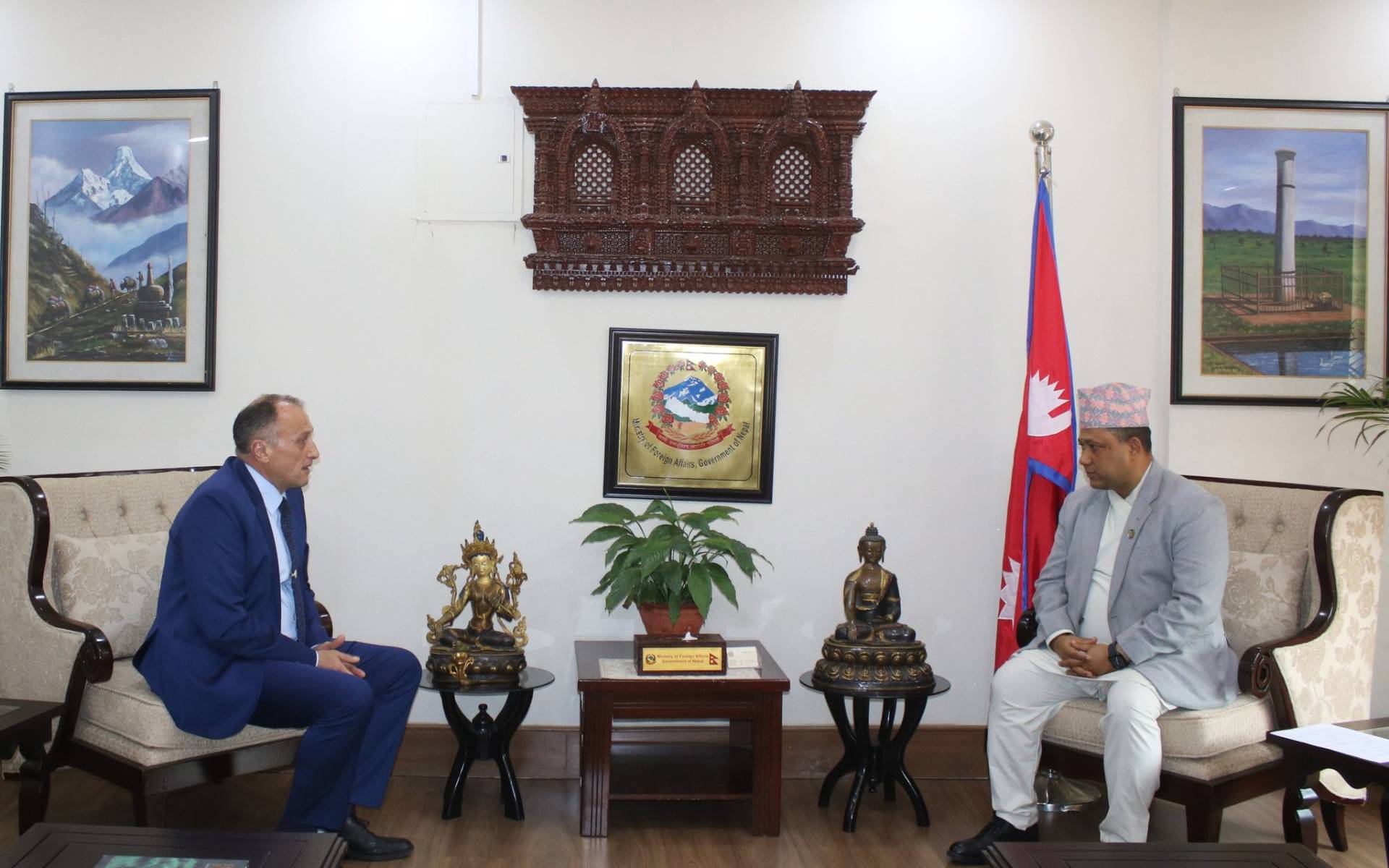 Foreign Affairs Minister Khanal Receives Egypt Ambassador Aldiwany