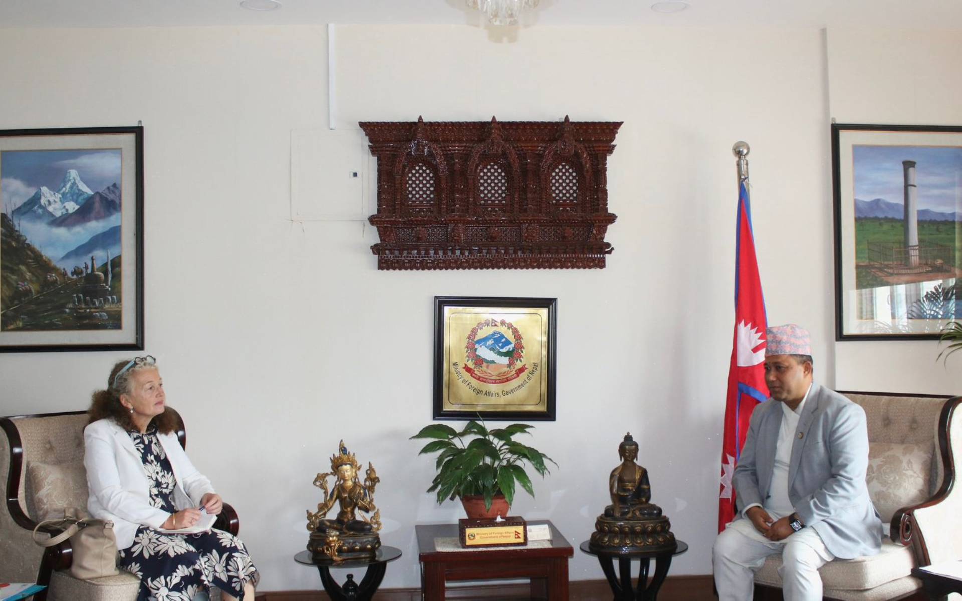 UN Resident Coordinator Yahia Pays Courtesy Call on Foreign Affairs Minister Khanal