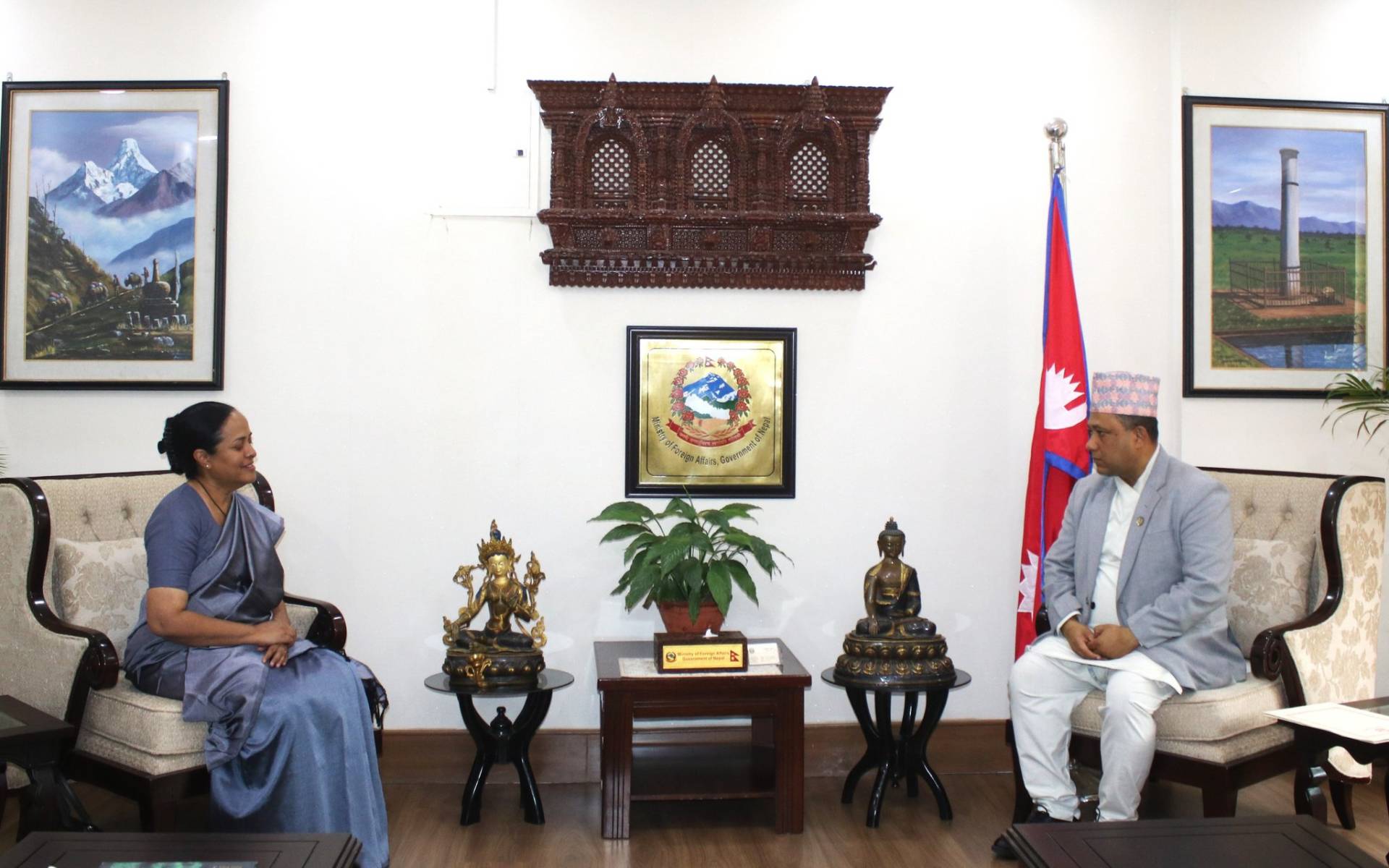 Foreign Affairs Minister Khanal Receives Sri Lankan Ambassador Delpitiya