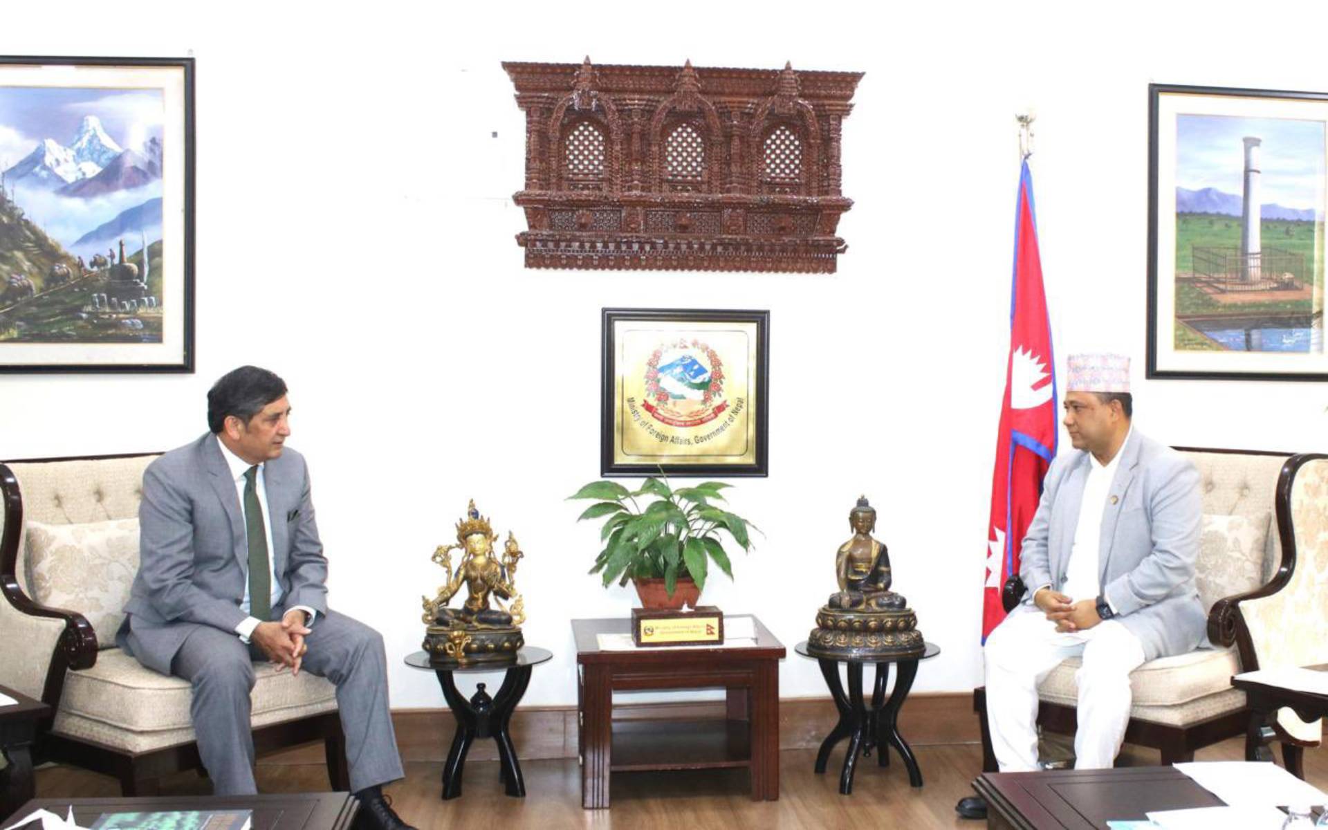 Foreign Affairs Minister Khanal Receives Pakistani Ambassador Hashmi