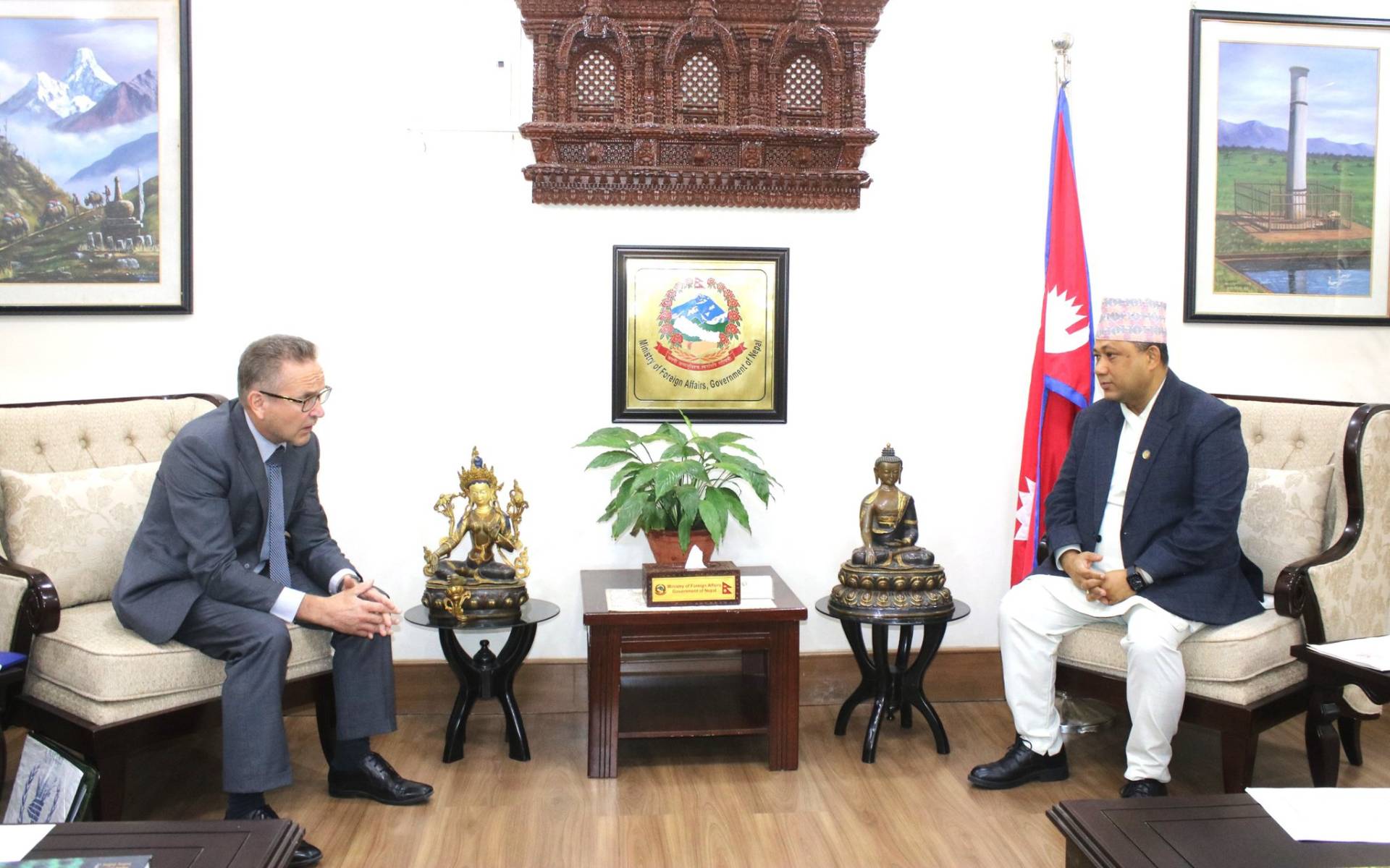 Foreign Affairs Minister Khanal Receives Finnish Ambassador Puhakka