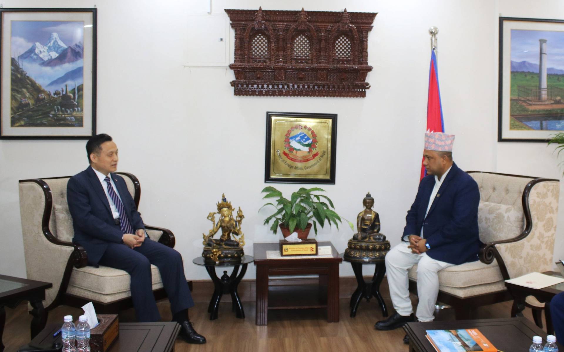 Chinese Ambassador Zhang Pays Courtesy Call to Foreign Affairs Minister Khanal