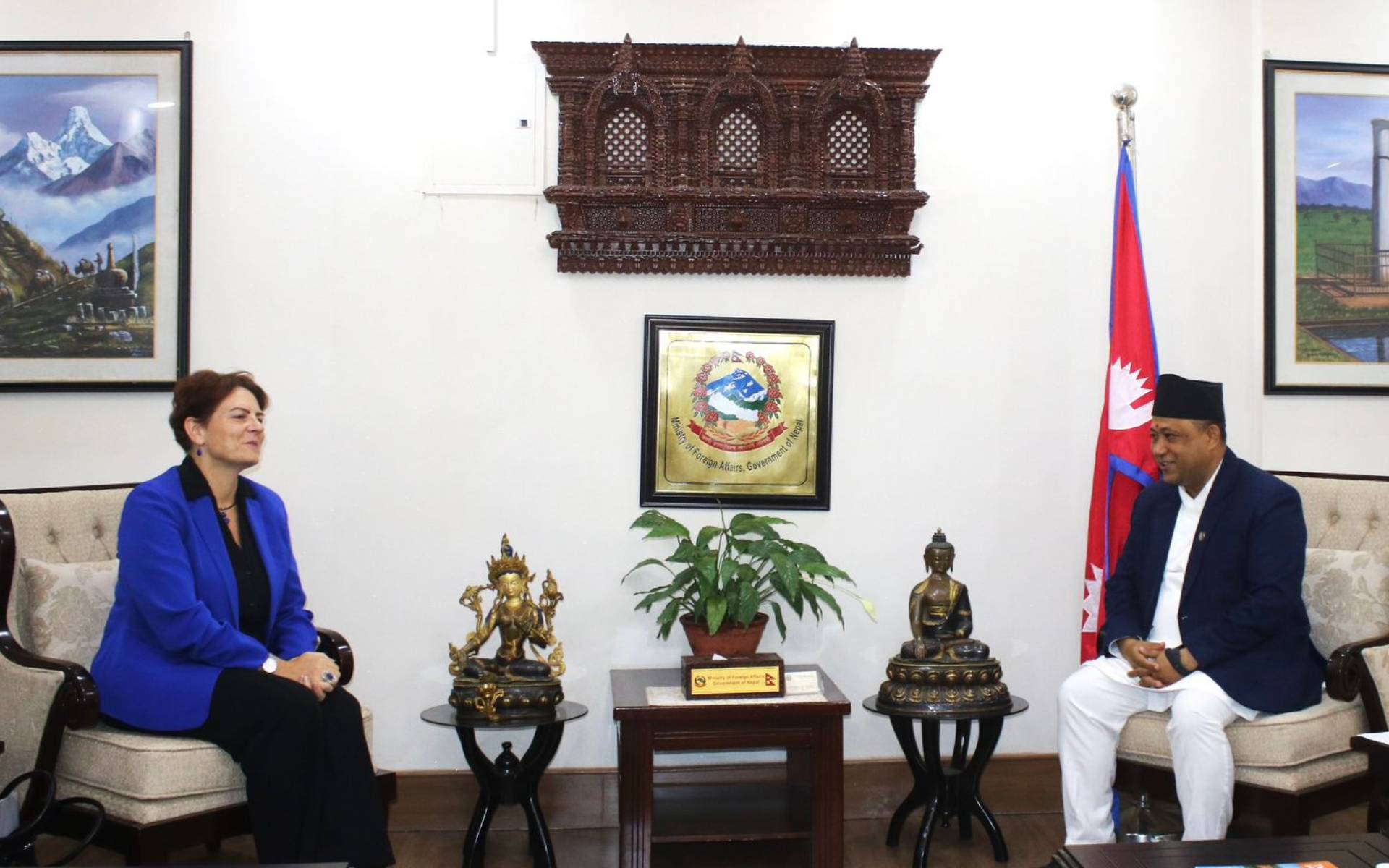 Foreign Affairs Minister Khanal Receives Lithuanian Ambassador Mickevičienė