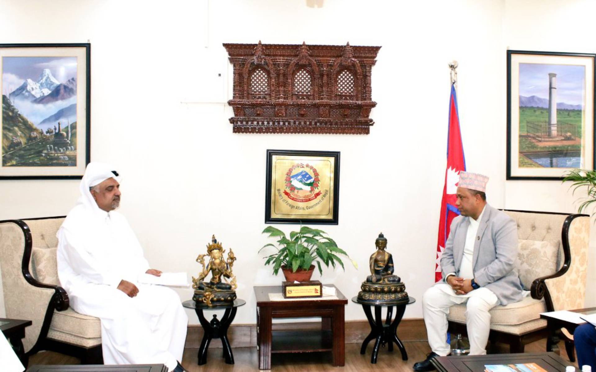 Foreign Minister Khanal Receives Ambassador Al Ansari of Qatar