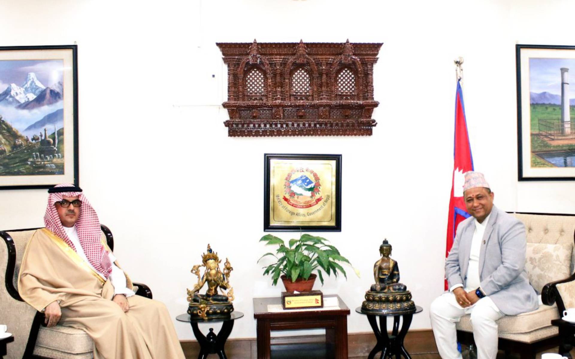 Minister Khanal of Foreign Affairs Receives Ambassador Mnikhr of Saudi Arabia