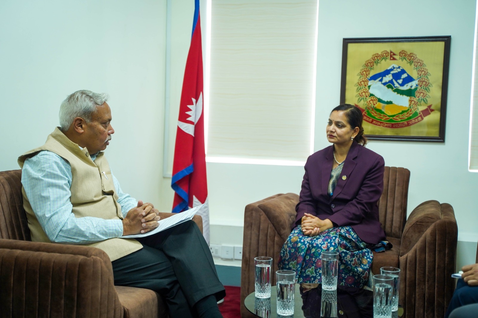 Indian Ambassador Srivastava Pays Courtesy Call to Health Minister Mehta