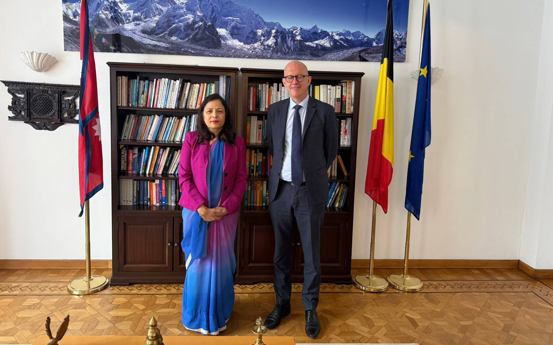 Ambassador Lamsal Received Head of Division of South Asia Whiteley in Brussels