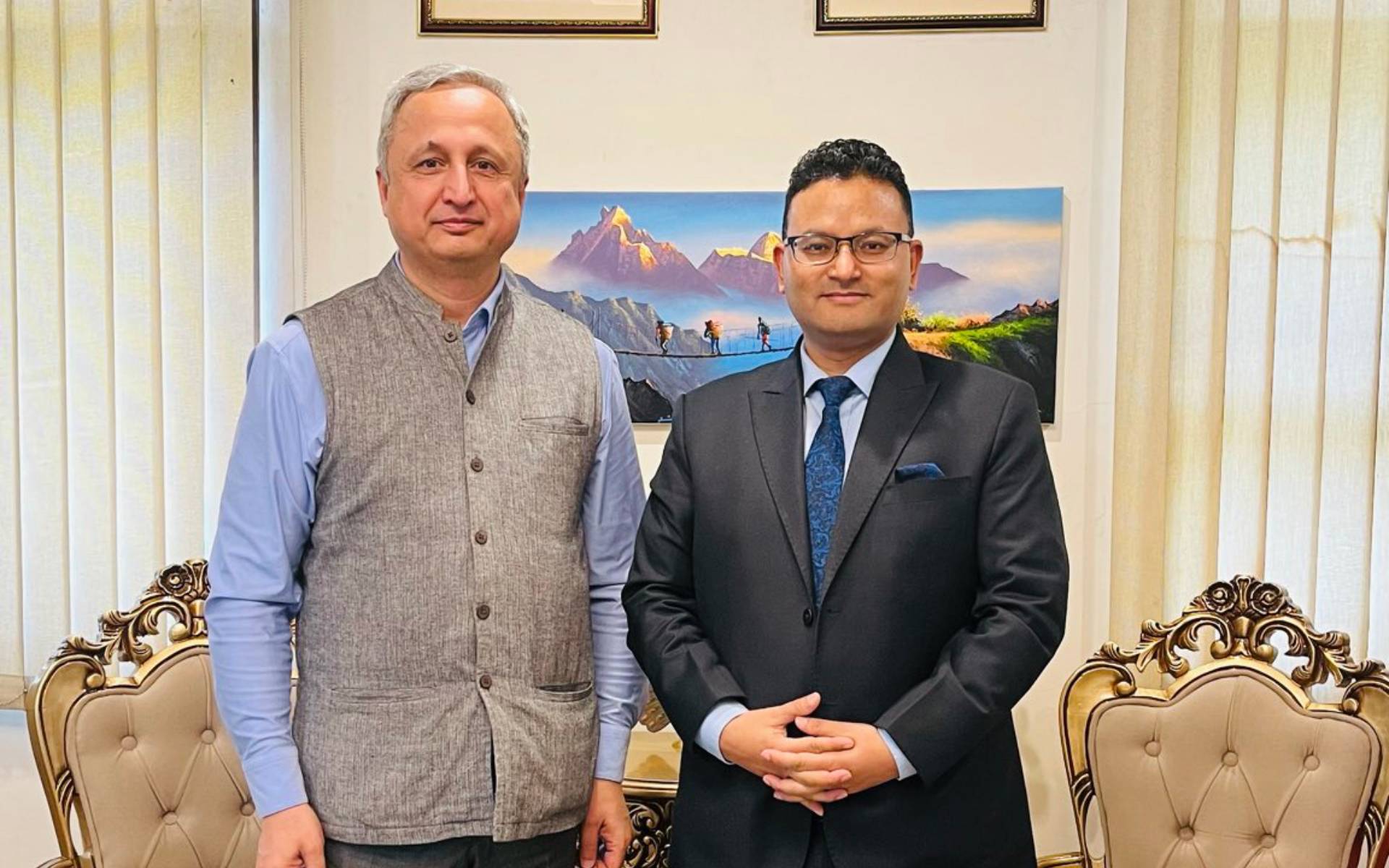 CDA Thapa Receives Tajikistan Ambassador Bobokalonzoda in New Delhi