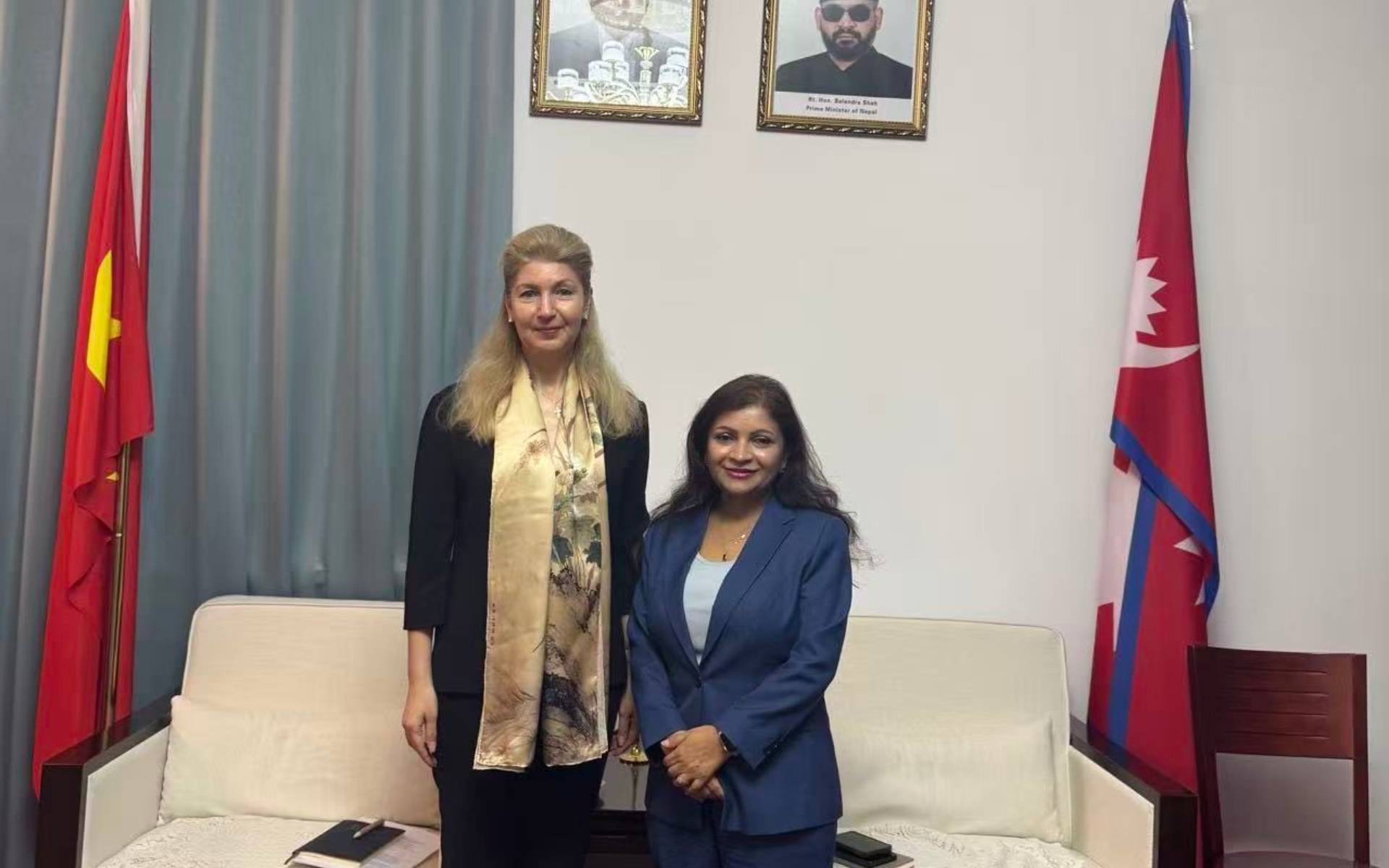 CDA Khanal Receives Head of East Asia Delegation Dzhumaeva in Beijing
